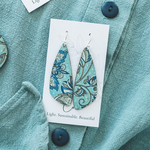 Olive & Teal Small Wing Earrings | Hello Lovely | boogie + birdie
