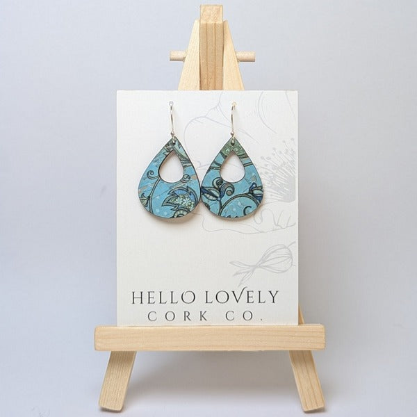 Olive & Teal Floral Small Teardrop Earrings | Hello Lovely | boogie + birdie