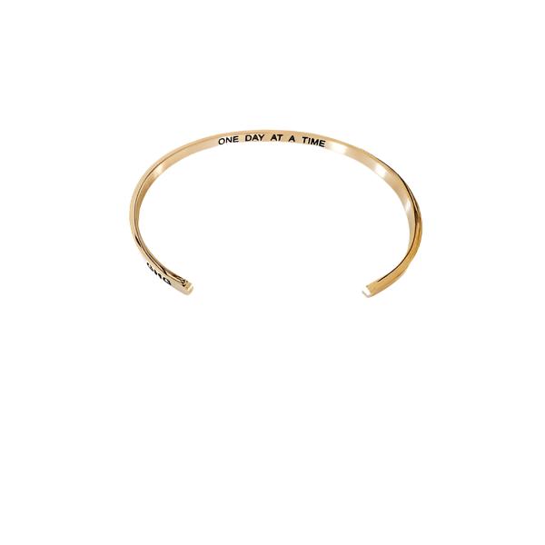 Gold One Day At A Time Bangle | boogie + birdie | Glass House Goods