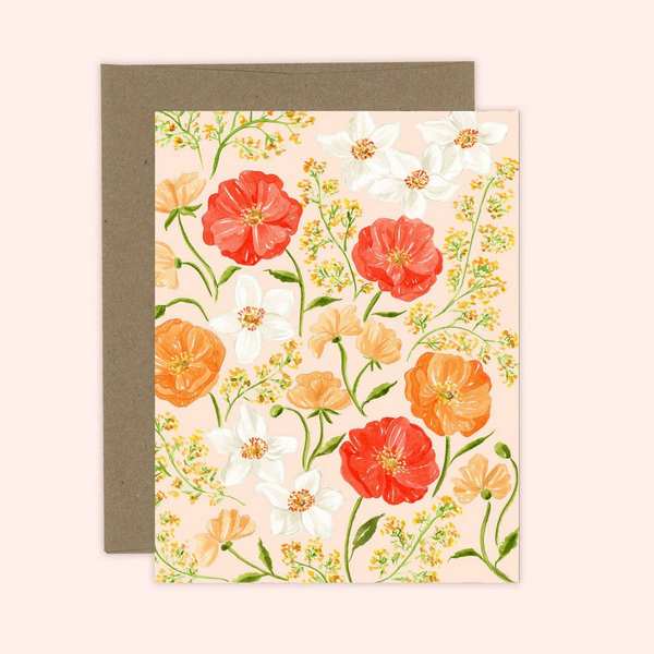 Orange Blooms Greeting Card | Almeida Illustrations | boogie + birdie
