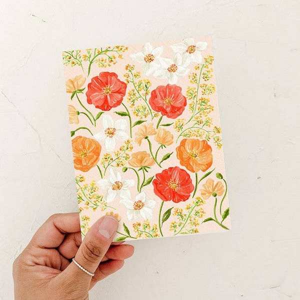 Orange Blooms Greeting Card | Almeida Illustrations | boogie + birdie
