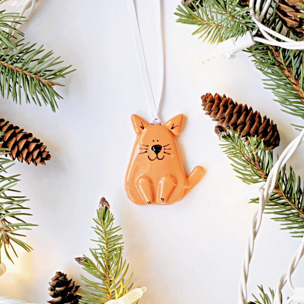 Glass Orange Cat Ornament | Station Pole Nord | boogie + birdie