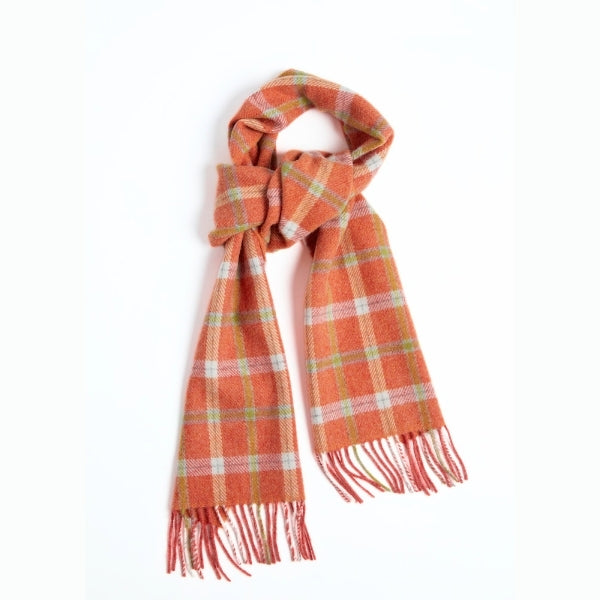 Orange Check Lambswool Scarf | Foxford | boogie + birdie