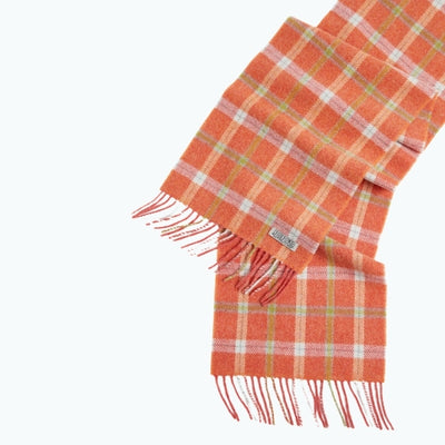 Orange Check Lambswool Scarf | Foxford | boogie + birdie
