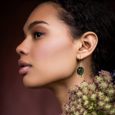 Refined Gold & Smoke Organic Glass Threader Earrings | Scout | boogie + birdie