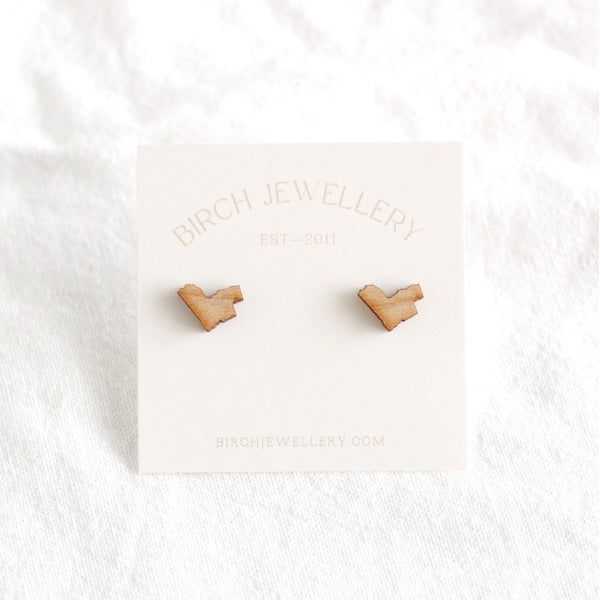 Wood Ottawa Stud Earrings | Birch Jewellery | boogie + birdie