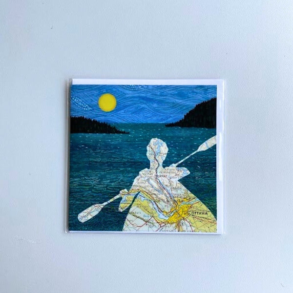Kayaker Silhouette Ottawa Map Card | Alan Dhingra | boogie + birdie