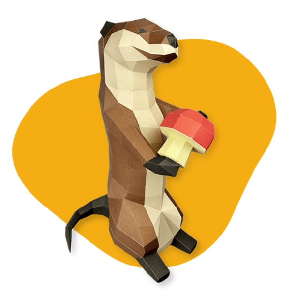 Otter 3D Paper Craft Kit | Poly Paper Craft | boogie + birdie