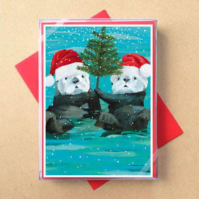 Otters Christmas Tree Christmas Card | Allport | boogie + birdie