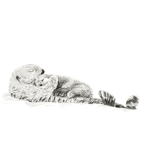 Large Otter with Baby Print 12x18 | Le Nid Atelier | boogie + birdie