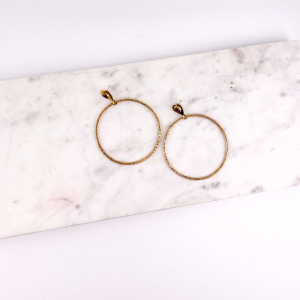 Brass Ouija Red Stone Hoop Earrings | Lissa Bowie Jewellery | boogie + birdie