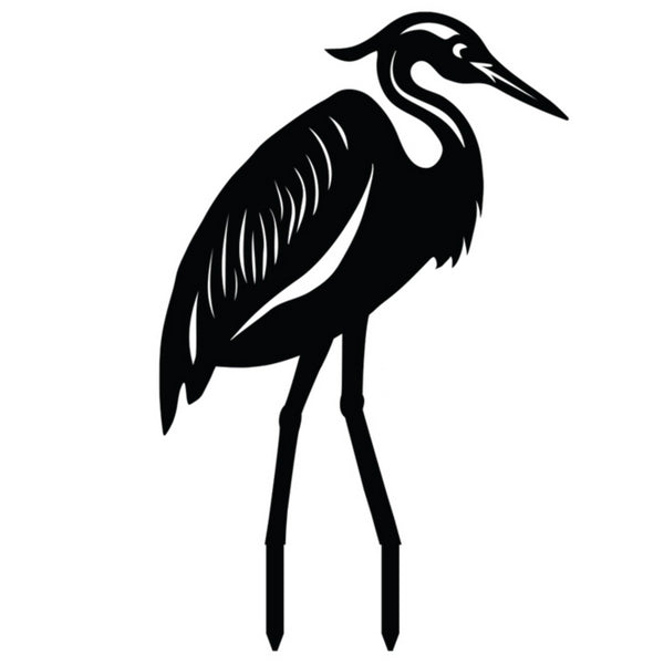 Heron Black Metal Decor Stand (Outdoor Heron Silhouette) | Northbound Elements | boogie + birdie