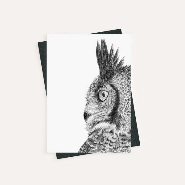 Great Horned Owl Art Card | Le Nid Atelier | boogie + birdie