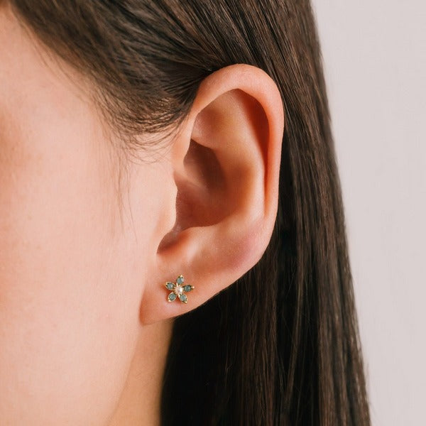 Pacific Opal Lily Stud Earrings (1SP25011-MNT) | Lover's Tempo | boogie + birdie