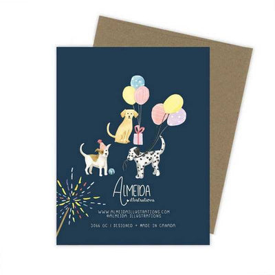 Party Dog Cake Birthday Card  | Almeida Illustrations | boogie + birdie