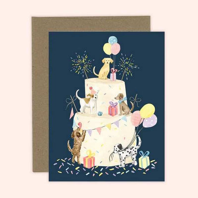Party Dog Cake Birthday Card  | Almeida Illustrations | boogie + birdie