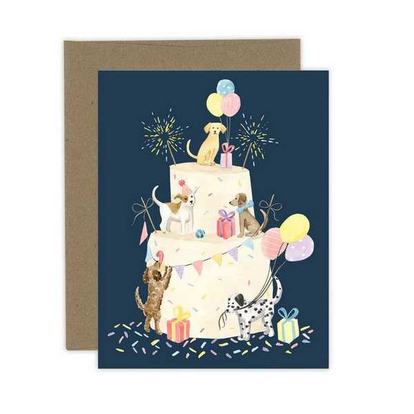 Party Dog Cake Birthday Card  | Almeida Illustrations | boogie + birdie
