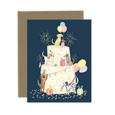 Party Dog Cake Birthday Card  | Almeida Illustrations | boogie + birdie