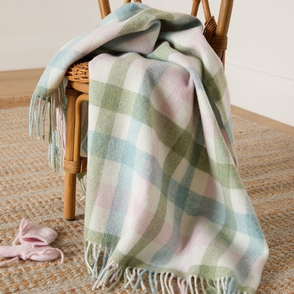 Pastel Check Lambswool Baby Blanket | Foxford | boogie + birdie