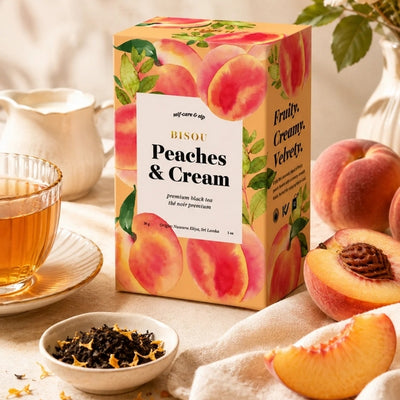 Peaches & Cream Black Tea Sachets | Bisou | boogie + birdie