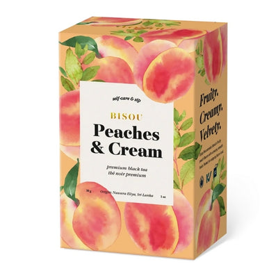 Peaches & Cream Black Tea Sachets | Bisou | boogie + birdie