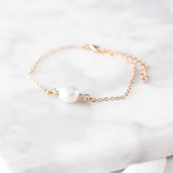 Gold Freshwater Pearl Bracelet | Birch Jewellery |  boogie + birdie