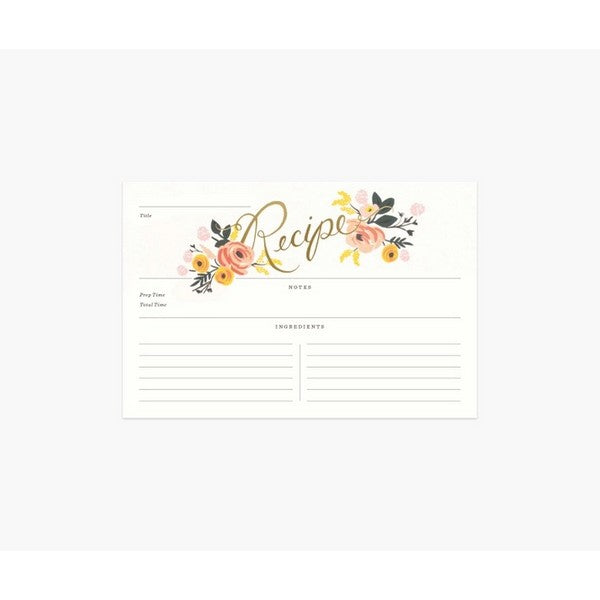 Peony Recipe Cards | Set of 12
