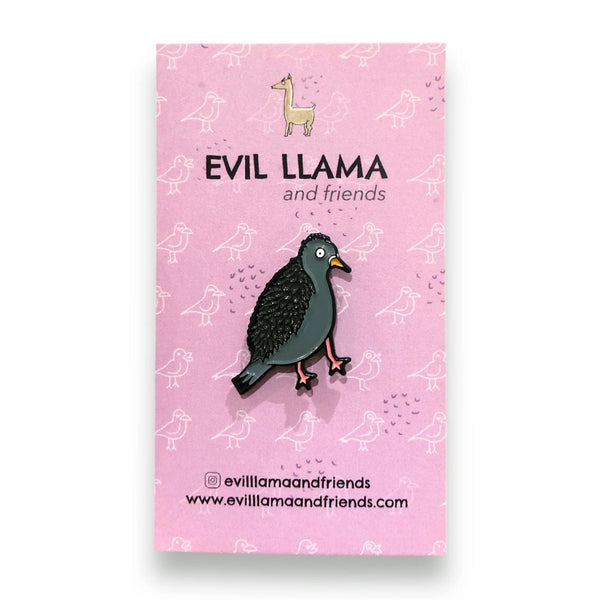 Perturbed Pigeon Enamel Pin | Evil Llama and Friends | boogie + birdie