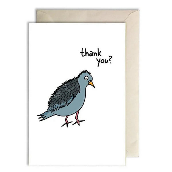 Perturbed Pigeon Thank You Card | Evil Llama and Friends | boogie + birdie