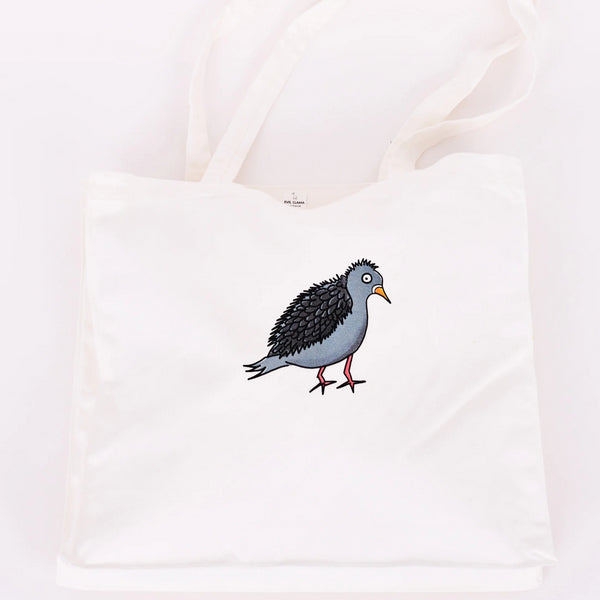 Perturbed Pigeon Tote Bag | Evil Llama and Friends | boogie + birdie