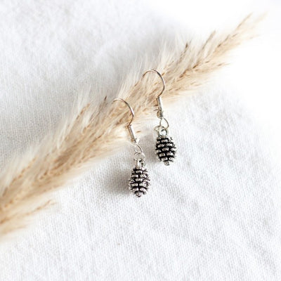 Silver Pinecone Drop Earrings | Birch Jewellery | boogie + birdie