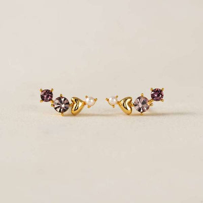 Gold Pink Amorette Climber Earrings | Lover's Tempo | boogie + birdie