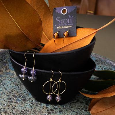 Refined Gold & Pink Glass Drop Earrings | Scout | boogie + birdie