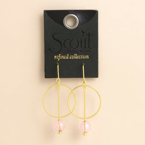 Refined Gold & Pink Glass Drop Earrings | Scout | boogie + birdie