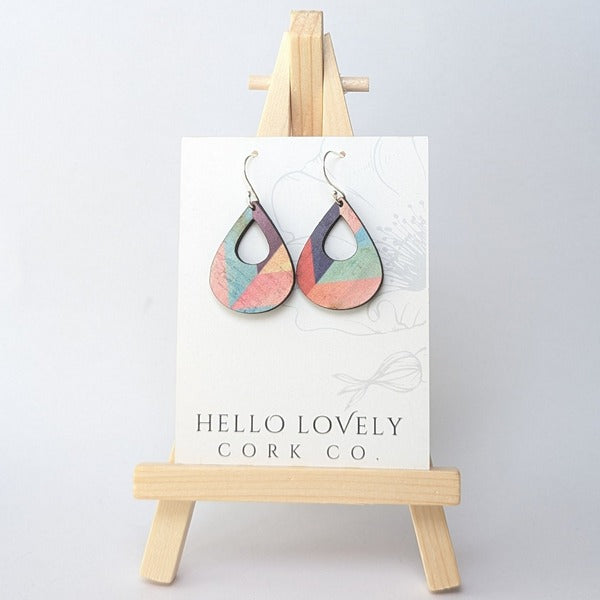Pink Herringbone Small Teardrop Earrings | Hello Lovely | boogie + birdie