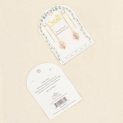 Pink Lace Pressed Flower Gold Threader Earrings | Scout | boogie + birdie