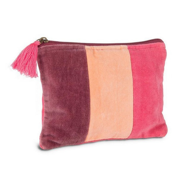 Medium Pink Striped Zipper Pouch (52-CHELSEA-01-MD) | Bags | boogie + birdie