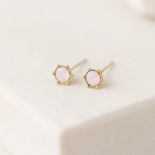 Pink Opal Astrid Studs | Jewellery | boogie + birdie