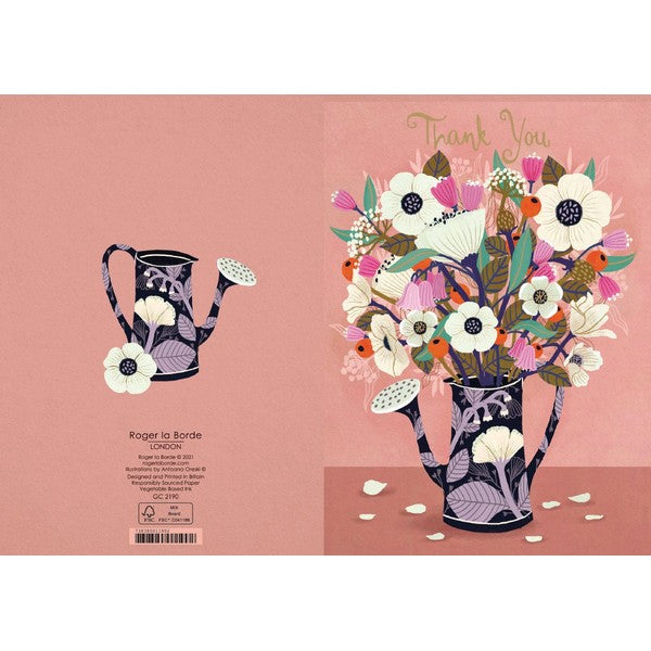 Flowers In Watering Can Thank You Card | Roger La Borde | boogie + birdie'