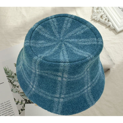 Teal Plaid Wool Bucket Hat | Accessories | boogie + birdie