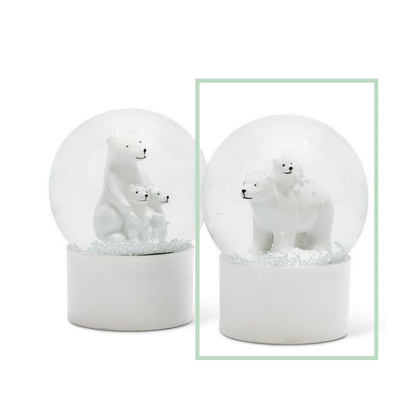 Polar Bear & Cub Mini Snowglobe | Holiday Decor | boogie + birdie