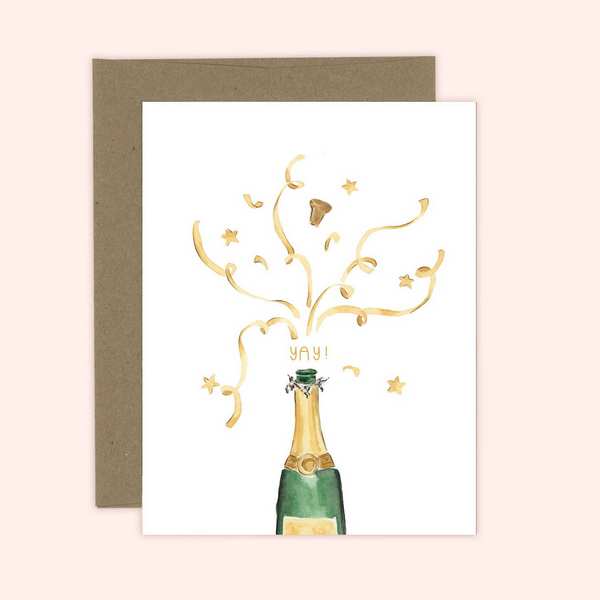 Pop the Champagne Congratulations Card | Almeida Illustrations | boogie + birdie