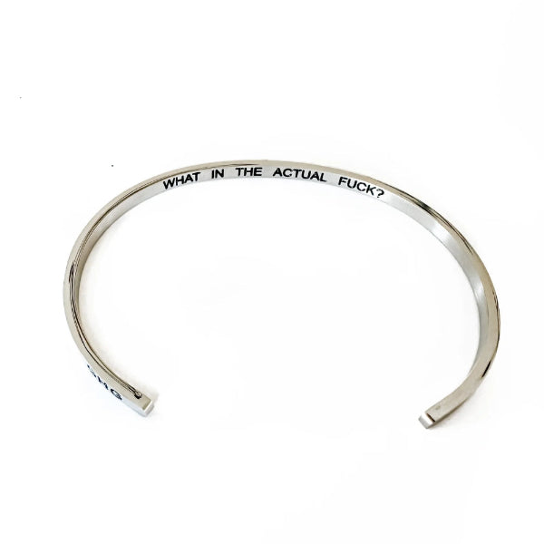 Silver What in the Actual F&$k Stainless Steel Bangle | boogie + birdie | Glass House Goods