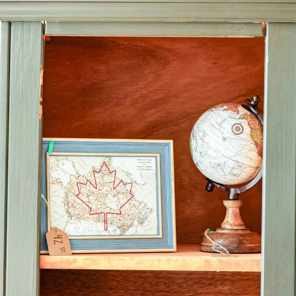 Embroidered Maple Canada Map - Blue Frame | Sadie & June | boogie + birdie