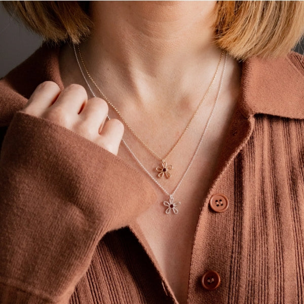 Gold Garden Garnet January Birthstone Necklace | Open Fire | boogie + birdie