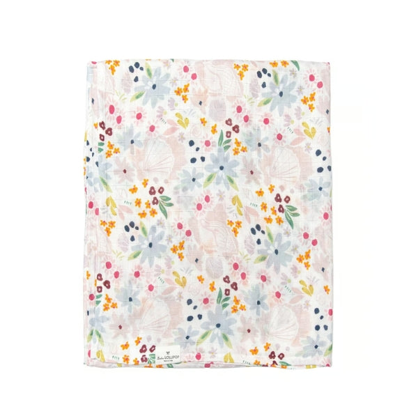 Shell Floral Muslin Swaddle (SWSFL) | Loulou Lollipop | boogie + birdie