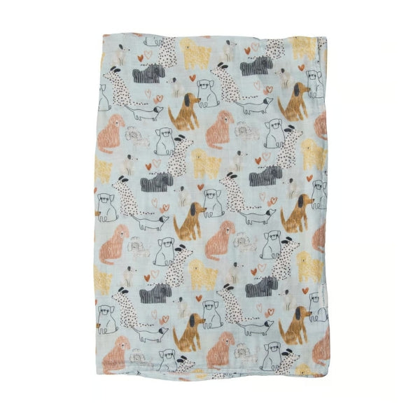 Honey Puppies Muslin Swaddle (SWHNP) | Loulou Lollipop | boogie + birdie