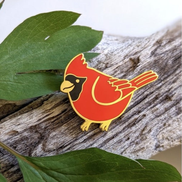 Cardinal Enamel Pin | Crystal Driedger | boogie + birdie