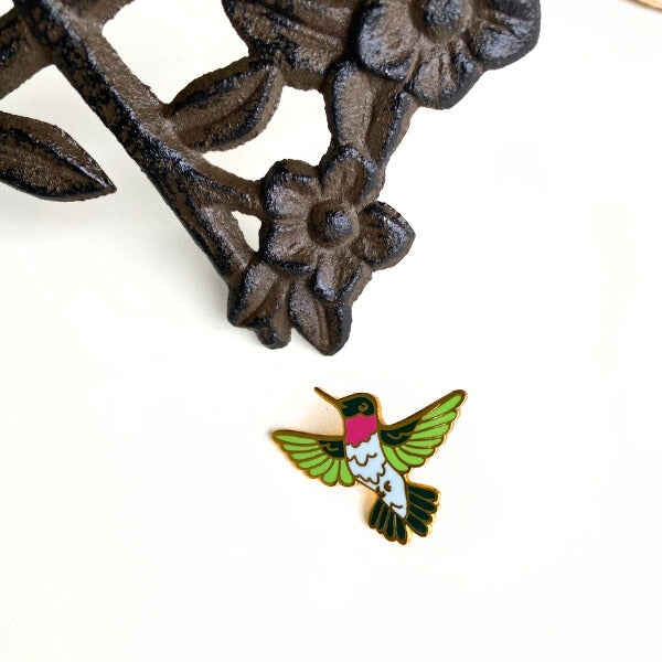 Hummingbird Enamel Pin | Crystal Driedger | boogie + birdie