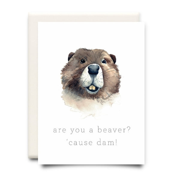Beaver? Cause Dam! Love Card | Inkwell | boogie + birdie